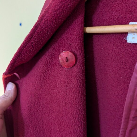 Vintage Hooded Magenta Linda Lundstrom Coat in Petite Size (22 in. Waist) - Picture 4 of 7